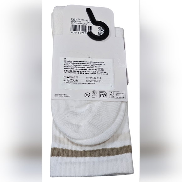 Luluemon 1 Pair Unisex Daily Essential Crew Socks Size Medium, New - Picture 4 of 4